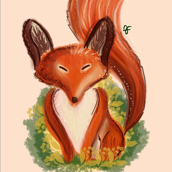 Nursery Fox Art Print-4”x6”-Unframed - Picture 2 of 3